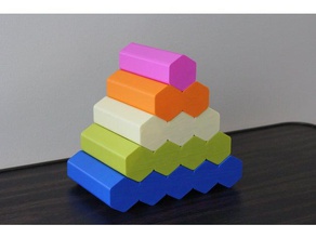 hex block toy toys & games blocks hexagon stacking 3d print model - Mito3D