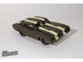 1970 dodge charger simplified cnc laser model vehicles 6mm plywood car router stepcraft diy lasercut muscle race rc showdown toy wood wooden 3d print model - Mito3D