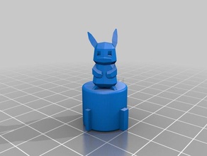 gc-düğme poly bir pikachu üst 3d baskı tokatladı 3d print model - Mito3D