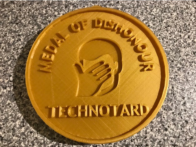 medal dishonour coins & badges dunce gold technotard 3D print model - Mito3D