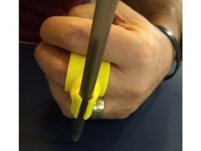 assistive technology parametric ring pen holder tools assistivetech 3d print model - Mito3D