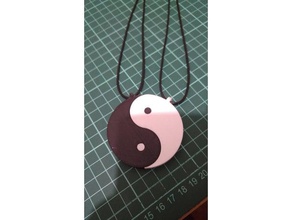 yin yang magnet necklace fashion 3d printing black white fung fu kung twin 3d print model - Mito3D