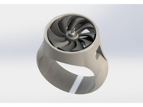 ring jet engine rings aircraft airplane general aviation jewelry moving reactor turbine 3d print model - Mito3D