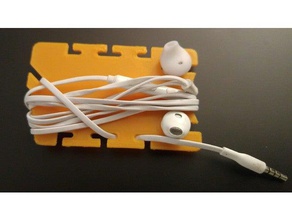 la liberación rápida de auriculares envolver el diseñador v24 audio para enrollar cable personalizador botón titular oneplus openscad útil envuelva 3d print model - Mito3D