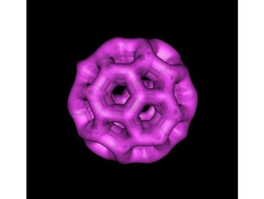 nuvola elettronica di fullerene c60 molecola fisica & astronomia carbonio la chimica 3d print model - Mito3D