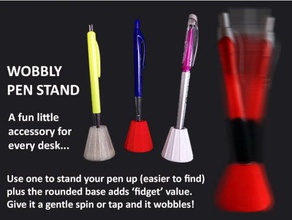 wobbly pen stand office birthday desk fun gift handy home novel novelty organisation organization practical present rotating stationery storage trendy unique work 3d print model - Mito3D