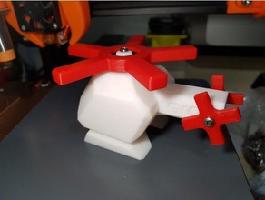düşük poli helikopter oyuncak araç 3d print model - Mito3D