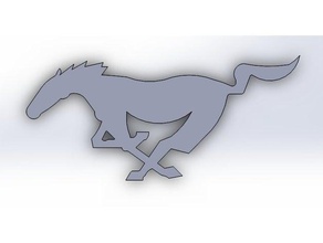 ford mustang logo emblem 3d printing 3d print model - Mito3D
