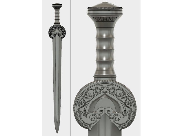 herugrim adereços cosplay prop senhor do anéis sda réplica rohan espada espadas 3D print model - Mito3D