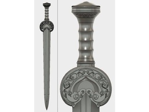 herugrim adereços cosplay prop senhor do anéis sda réplica rohan espada espadas 3d print model - Mito3D