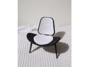 shell silla el modelo de los muebles diseño hans j wegner cuero 3d print model - Mito3D
