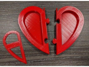 Puzzle-Herz Bilderrahmen Dekor Herz jigsaw Bild-Rahmen valentine valentines 3d print model - Mito3D