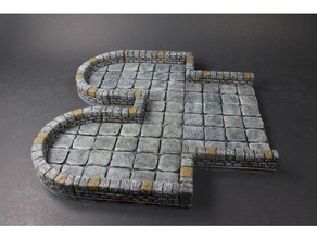 openlock dungeon stone low primary walls toy & game accessories dnd tiles miniatures openforge pathfinder rpg tabletop terrain tile 3d print model - Mito3D