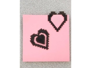 8bit heart paperclip organization bookmark valentines day video game 3d print model - Mito3D