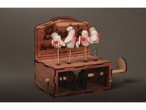 birdy barbearia quarteto autômato mecânico de brinquedos automaton brinquedo 3d print model - Mito3D