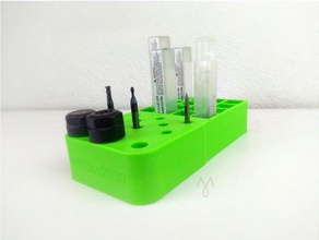 er11 cnc spindle tray tool holders & boxes bit machine mill router drill milling mpcnc 525 add-on tools holder 3d print model - Mito3D