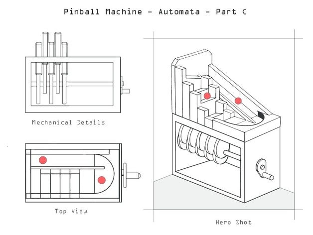 automata - marble machine mechanical toys 3D print model - Mito3D