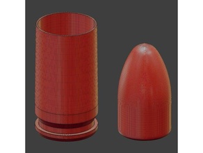 9x19mm parabellum cartucho - 2piece adereços 9mm 9x19 bala koreenium 3d print model - Mito3D