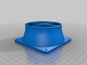 3d printer fume fan duct coupler 120mm 4-inch parts mount extractor 3d print model - Mito3D
