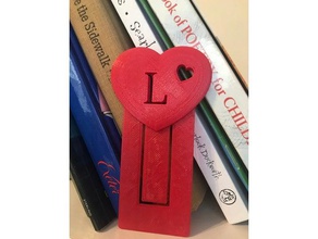heart shaped valentine's day bookmark 3d print model - Mito3D