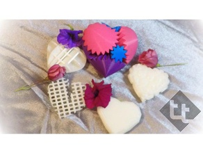 valentine's day hearts sculptures broken heart gift valentines love low poly meshmixer nsfw puzzle torture test valentine gifts 3d print model - Mito3D