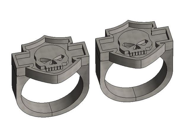 anillos harley anéis calavera davidson jóias 3D print model - Mito3D