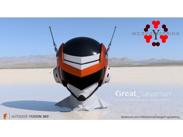 great saiyaman casco La stampa 3d dragon ball z gohan 3D print model - Mito3D