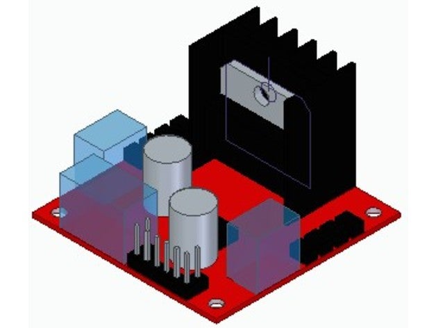 l298n motor driver electronics 3D print model - Mito3D