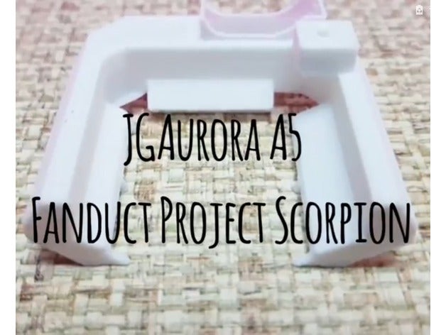 jgaurora a5 scorpion fan-duct 3d printer parts cooling duct fan 3D print model - Mito3D