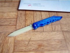folding knife letter opener easier print office pocket 3d print model - Mito3D