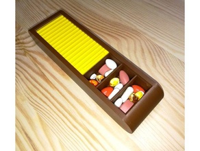 Pillen-box-Schiebe-Tür - Organisation erstellt von freecad nsfw Veranstalter pillbox Pillen Pille-container Schiebe-Tür 3d print model - Mito3D
