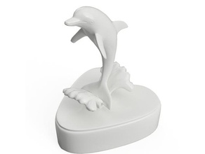 valentines dolphin decor dolphins fish heart day sculpture valentine gifts 3d print model - Mito3D
