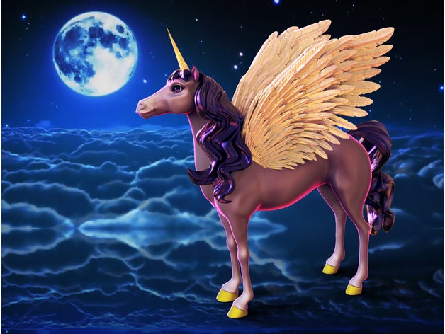 majestueux alicorn flying unicorn animaux 3D print model - Mito3D