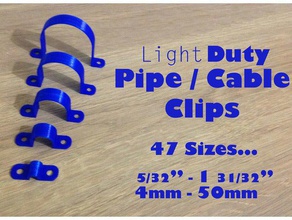 pipe clip cable 4mm 50mm every size diy management clips electrical nsfw plumbing pvc saddle clamp 3d print model - Mito3D