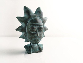 rick sánchez busto las esculturas de dibujos animados carácter morty 3d print model - Mito3D