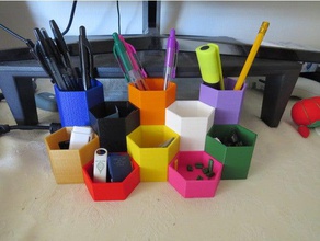 modular desk tidy office openscad organiser pencil holder 3d print model - Mito3D