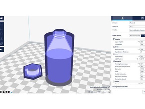 yuvarlak kap w cıvata dişli ev şişe olabilir kaplar silindir flask gizli tutucu hap kabı vida 3d print model - Mito3D