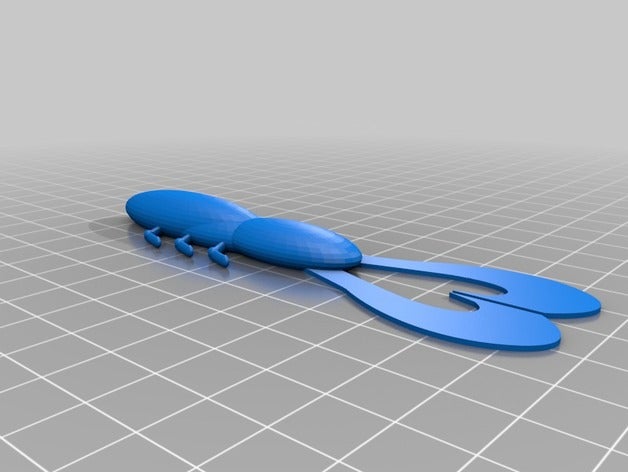 wilderrig-buggy-grub 3d-drucken Köder Angeln locken grub aus weichem Kunststoff Schwanz 3D print model - Mito3D
