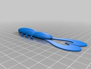 wilderrig-buggy-grub La impresión en 3d el cebo de la pesca señuelo grub plástico suave cola 3d print model - Mito3D