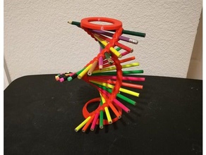 glatter dna-Bleistift-helix Kunst-tools Biologie dna helix molekulare Veranstalter Bleistift-Halter prusa i3 mk2 Wissenschaft 3d print model - Mito3D