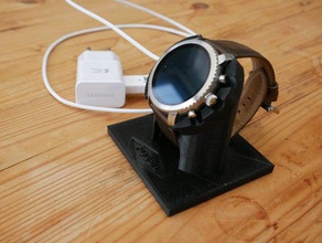 fossiles q explorer position de charge les gadgets le chargeur fossile la smartwatch stand 3d print model - Mito3D