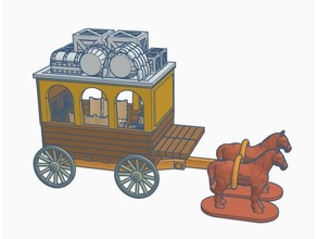 horse-drawn carriage 28mm vehicles 3d print model - Mito3D