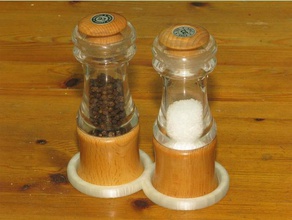 salt & pepper mill coaster kitchen dining grinder tray 3d print model - Mito3D