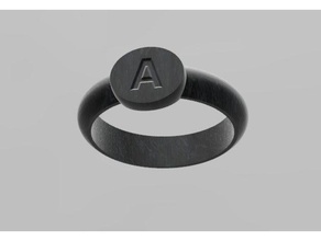 & j - signet ring sla accessories 3d print model - Mito3D