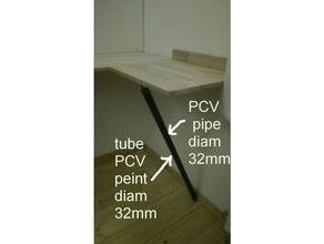 pied de table reglable en pvc - réglable tuyau L'impression 3d ordinateur bureau la jambe soutien le 3d print model - Mito3D