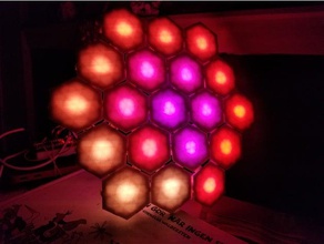hexalenses - sechseckige artikuliert leds beliebiger Form Größe Kunst Rüstung blinky cosplay Kostüm Dekor glow hexagon Lampe led Licht ws2811 zipties 3d print model - Mito3D