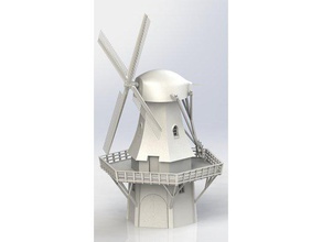 dutch windmill buildings & structures classic mill 3d print model - Mito3D