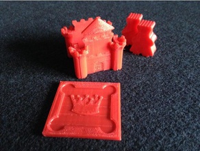 5-pezzo kingdomino castello di assemblaggio giocattolo & accessori gioco da tavolo medievale sostituzione token 3d print model - Mito3D