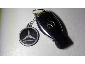 mercedes benz amg trousseau de clés porte-clés un mercedes-benz logo emblème 3d print model - Mito3D