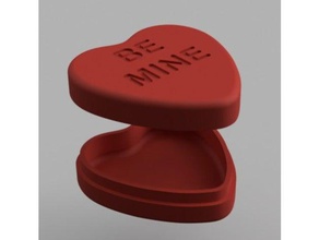 candy heart valentine box Container 3d print model - Mito3D